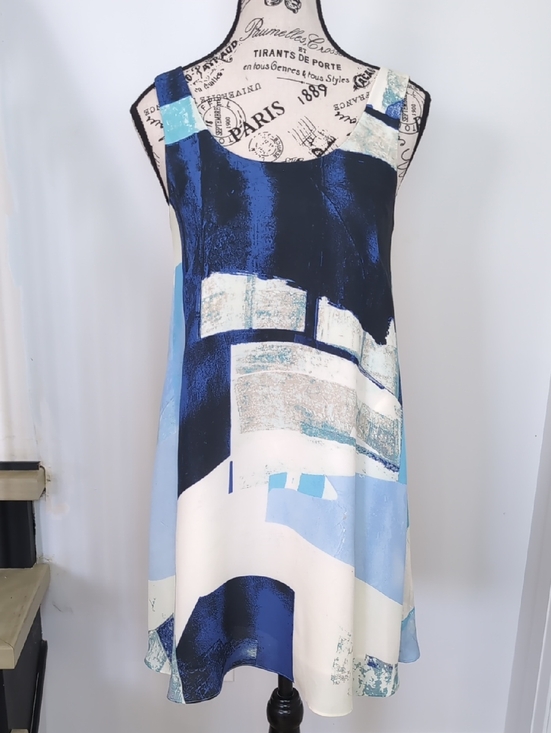 Wilfred Dresses & Skirts - WILFRED | Women's Blue/White Abstract Sleeveless 100% Silk Mini Dress